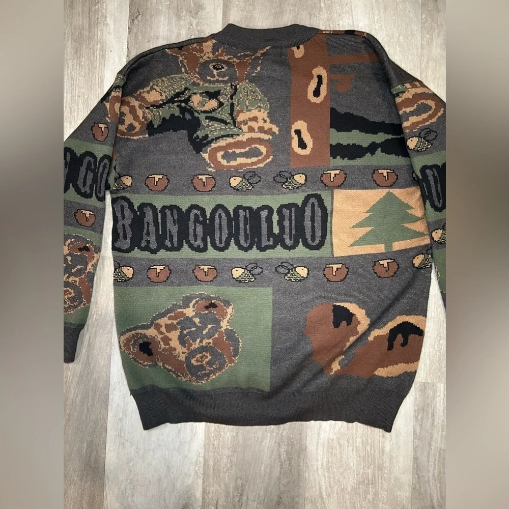Men's Bangouluo Multicolor Sweater Sz M - Picture 2 of 3